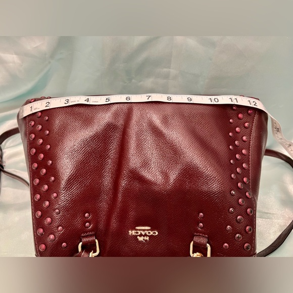 COACH - Red Brown Leather Studded Satchel Limited Edition Runway Model - RARE!! - Picture 13 of 16